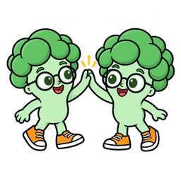 Twee Oedi-mascottes geven elkaar een high five